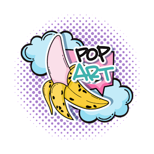 Pop art and banana colored T-Shirt