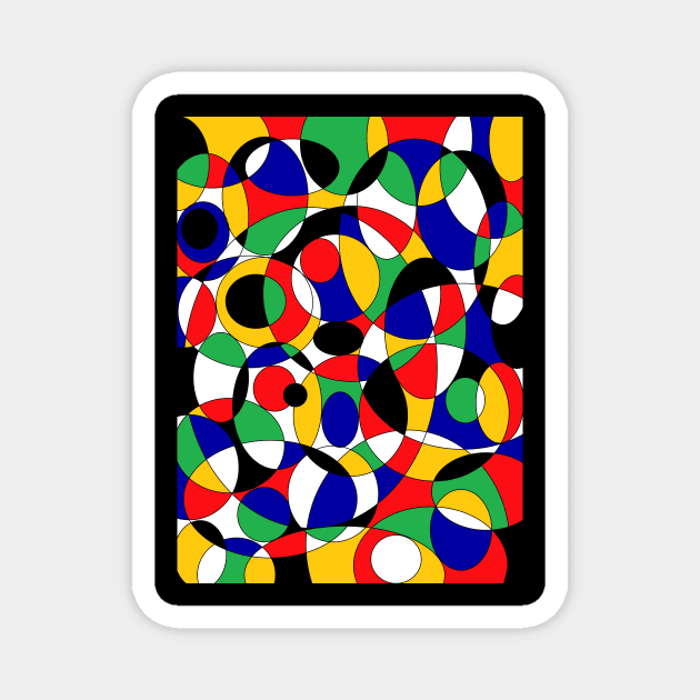 black white red blue green yellow circles Magnet by OmarZArtShop