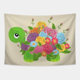 Flower turtle Tapestry