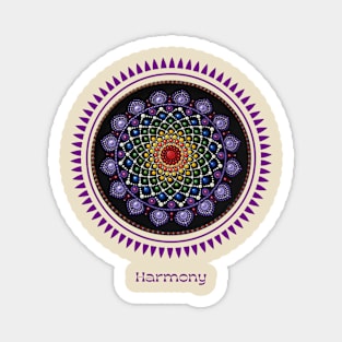 Seven Chakras Song Of Harmony Handmade Mandala. Meditative, Zen. Magnet