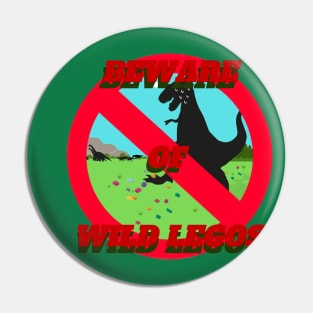 Beware of Wild Lego Funny Dinosaur Meme Pin