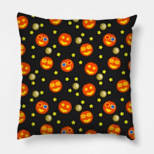 Halloween Party - Orange Black Pillow