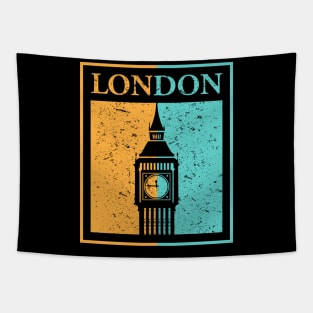 London Big Ben Tower Vintage Retro UK Tapestry