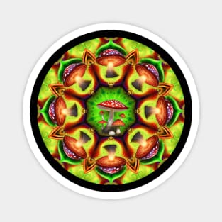 Amanita Mushroom Mandala 3 by Mandala Magic Magnet