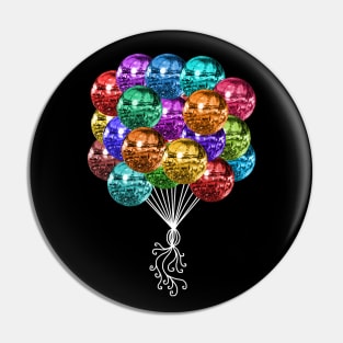 70's Multicolor Disco Ball Balloon Bunch Pin