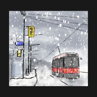 Toronto TTC winters day watercolor T-Shirt