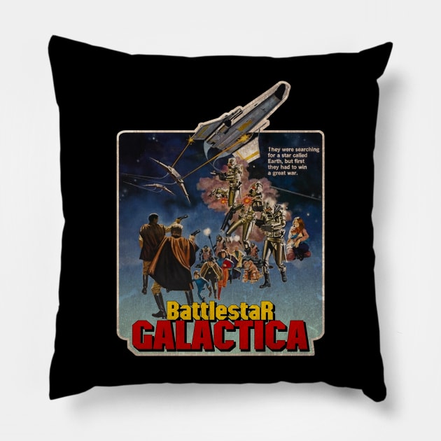 battlestar galactica vintage Pillow by ernestbrooks