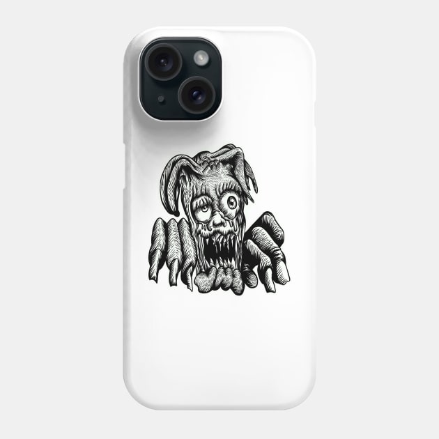 Jester tears - black and white version Phone Case by stephenignacio