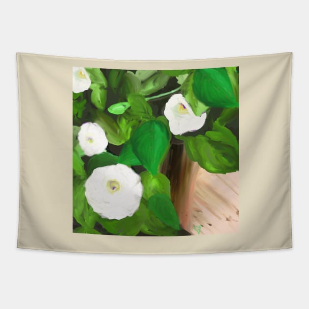 Bindweed or Convolvulus Arvensis Tapestry by trishaclarkin