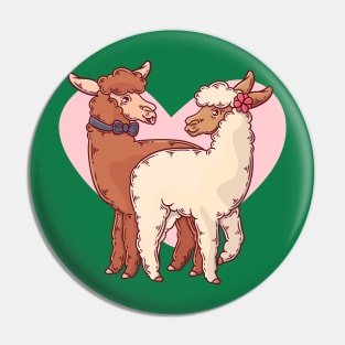 Lama Couple Cute Pin