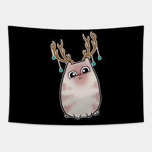 Candy Cane Christmas Cat Reindeer Antlers Tapestry