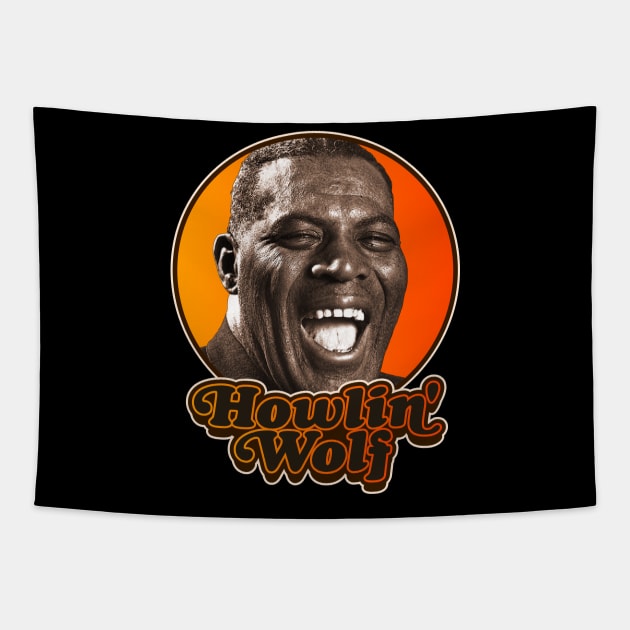 Retro Howlin' Wolf Tribute Tapestry by darklordpug