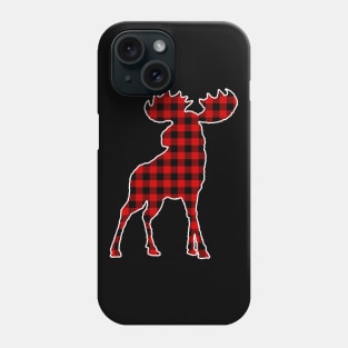 Buffalo Plaid Moose Christmas Gift Phone Case