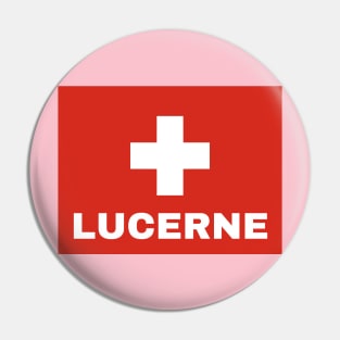 Lucerne City in Swiss Flag Pin