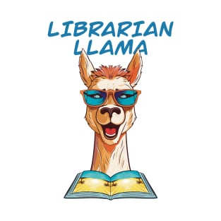 Librarian Llama, Summer Llama, Llama Reading Book T-Shirt