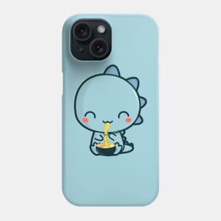 Kawaii Dino Eating Japanese Ramen Noodles Phone Case