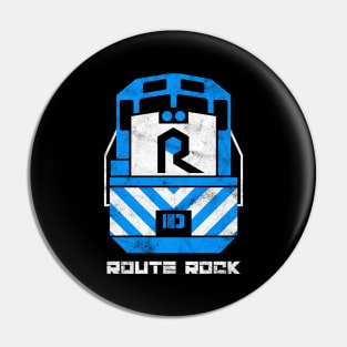 Vintage Route Rock Railroad Train Engine T-Shirt Pin