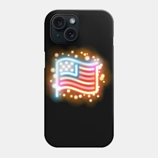 USA Flag Neon Style Phone Case