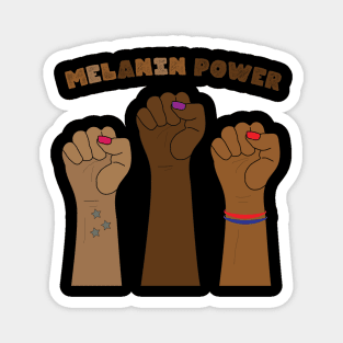 Melanin Power Raised Fists Magnet