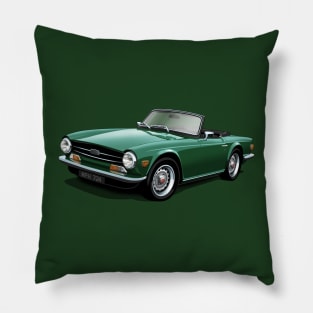 Triumph TR6 in dark green Pillow