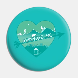 I Love AVL - Heart Cityscape - Green 08 Pin