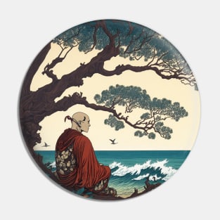 Japanese Vintage Retro Art Woodblock Pin