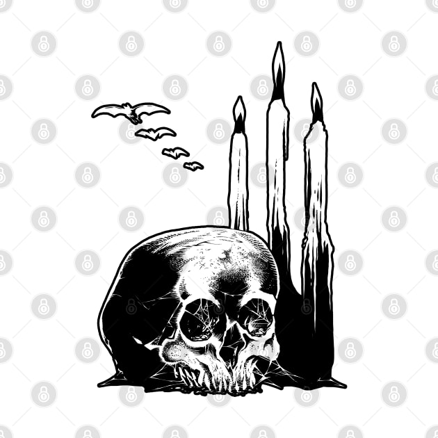 Skull and Candles by wildsidecomix