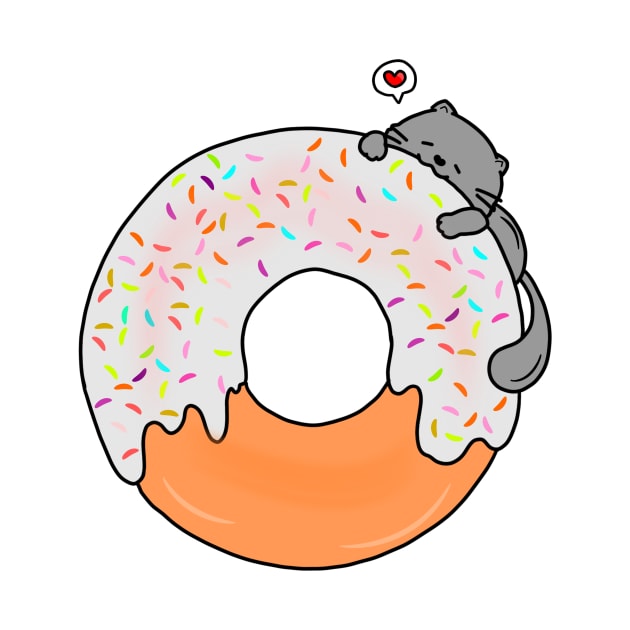 Cat eating donut by Mixserdesign