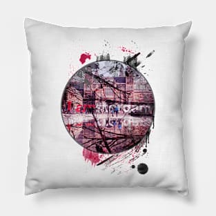 amsterdam photo and digital painting illustration Pillow