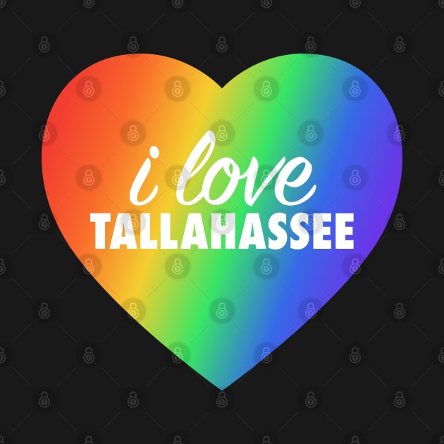 I Love Tallahassee Pride Rainbow Colors Heart by modeoftravel