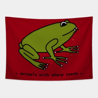 Animals with Sharp Teeth Halloween Horror Frog Tapestry