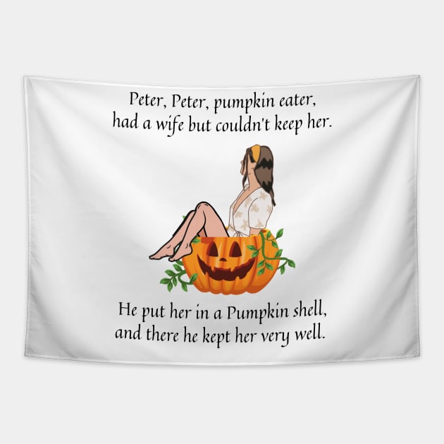 Peter Peter Pumpkin Eater nursery rhyme Tapestry by firstsapling@gmail.com