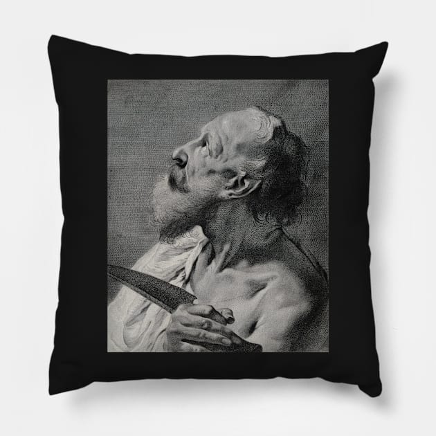 Saint Bartholomew, Giovanni Battista Piazzetta, 1682 Pillow by nickedenholm