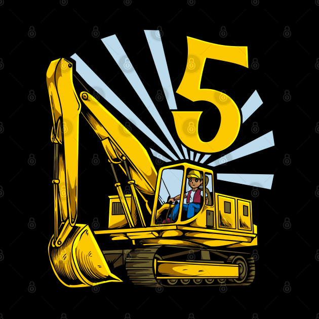 Excavator 5 year old birthday by Modern Medieval Design