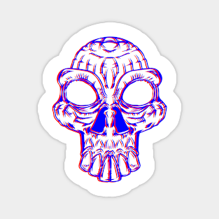 Retro 3D Skull Magnet