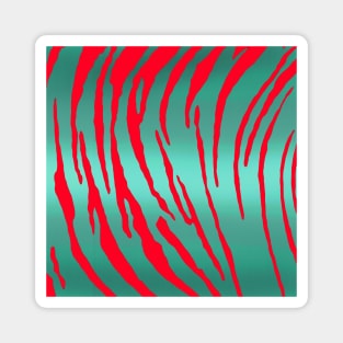 Metallic Tiger Stripes Green Red Magnet