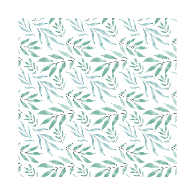 floral eucalyptus leaf watercolor pattern by iorozuya