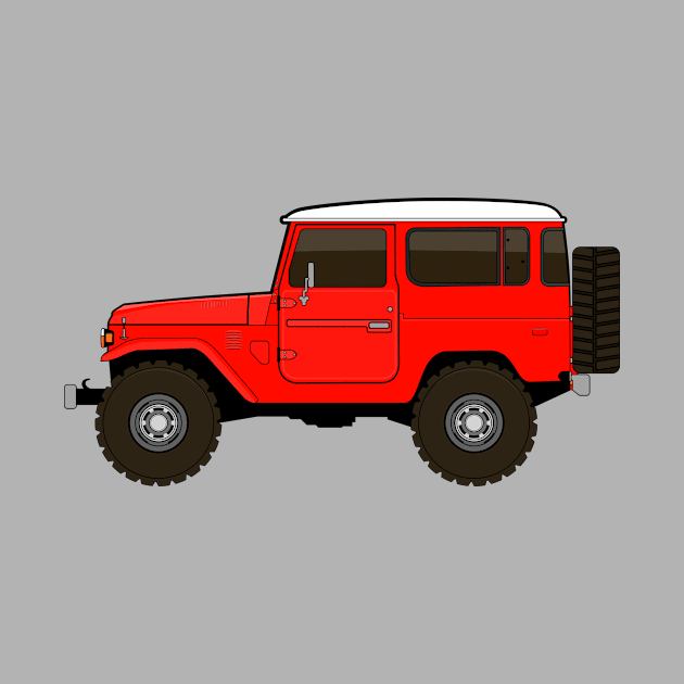 fj40 Land Cruiser red by -oddlyeven-