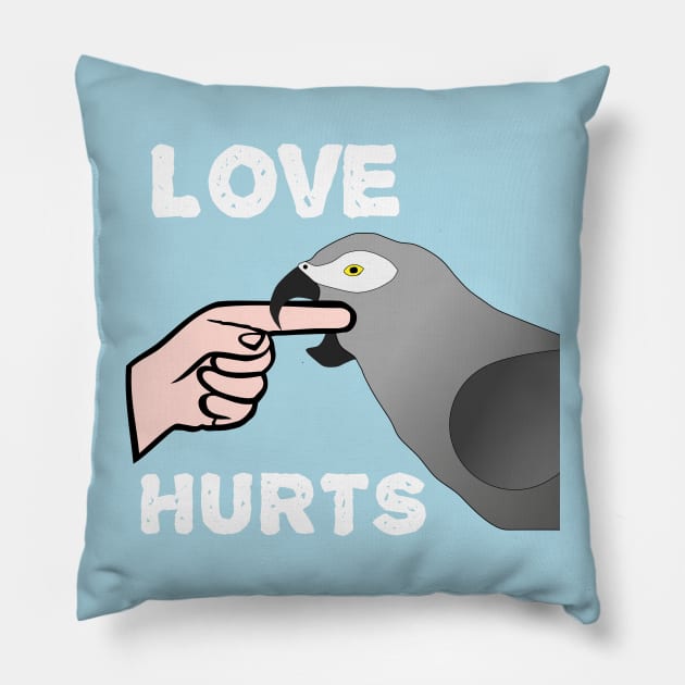 Love Hurts African Grey Parrot Biting Pillow by Einstein Parrot