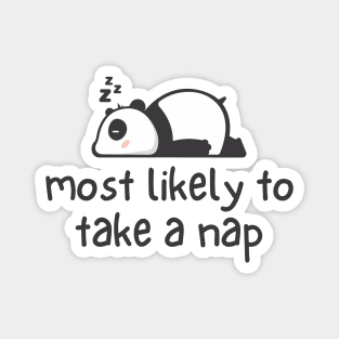 Most Likely To Take A Nap Cute Sleeping Panda Magnet