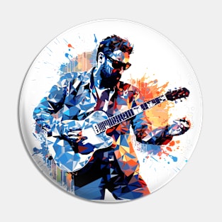 Acoustic Guitar Player Music Performance Abstract Pin