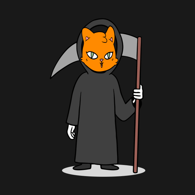 Cat Grim Reaper Halloween Shirt by Patricke116