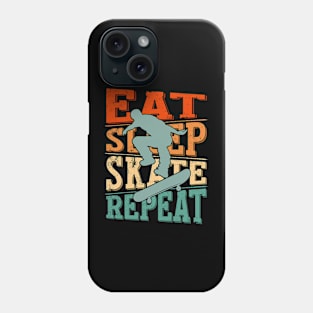 Eat sleep skate repeat Phone Case