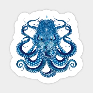 Octopus with corals, shells and sea anemones Magnet