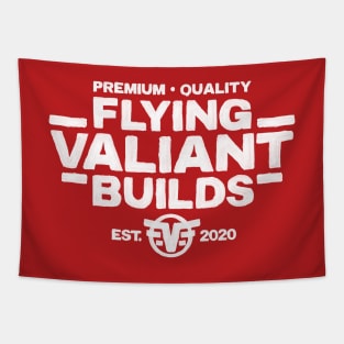 Flying Valiant Builds (Handpainted - White on red) Tapestry