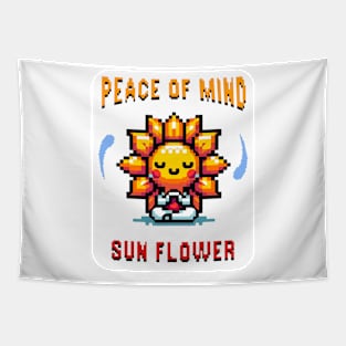 sun flower meditate pixel art Tapestry