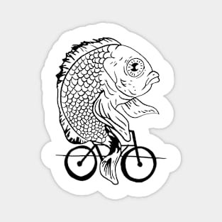 Japan Fish and Bike Abstract Art Print Magnet