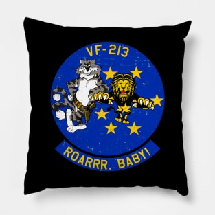 F-14 Tomcat - VF-213 Roarr, Baby - Grunge Style Pillow