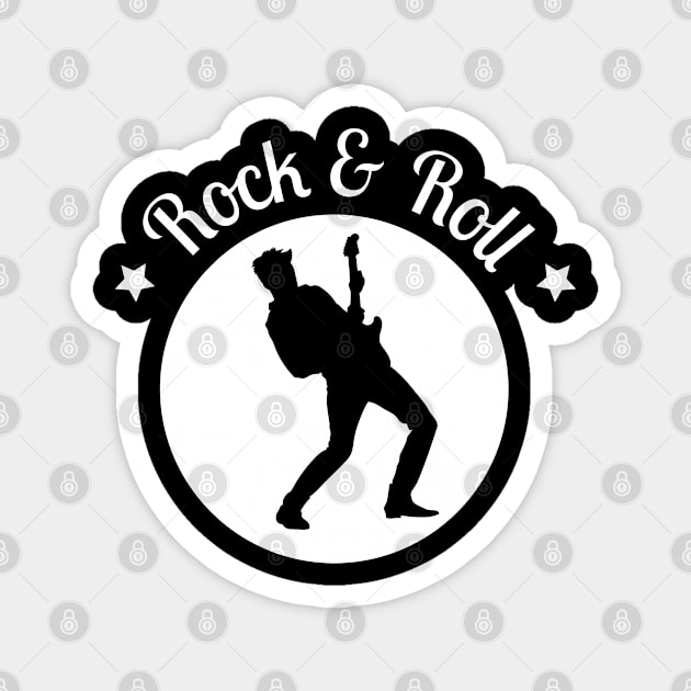 Rock n Roll Guitar Player Magnet by Macphisto Shirts