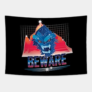 Retro 80's Beware The Yeti Tapestry